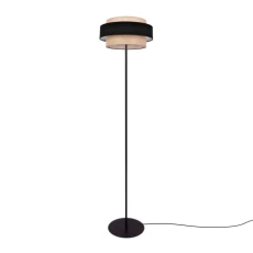 Lampa podłogowa na E27 czarna z podwójnym abażurem GATO K-5235 Kaja Lighting