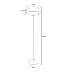 Lampa podłogowa na E27 czarna z podwójnym abażurem GATO K-5235 Kaja Lighting