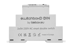 Blebox switchBoxD DIN - Sterownik podwójny z wbudowanym pomiarem energii, sterowany smartfonem [Wi-Fi], 230 V, montaż na szynie DIN
