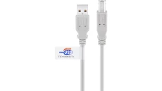 Kabel USB 2.0 Hi-Speed z certyfikatem USB, Wtyk USB 2.0 (typ A)  Wtyk USB 2.0 (typ B) Szary 2m 50831
