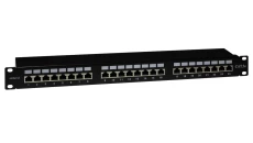 Panel 19 24 x RJ45 STP kat. 5e (1U) z półką