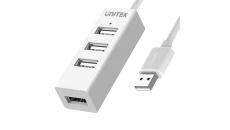 UNITEK Hub USB 2.0 A pasywny na 4 porty USB A biały na kablu 0,1m