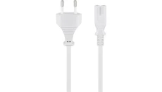 Kabel zasilający EURO (radiowy) CEE 7/16 - C7, 1,5m biały 51326