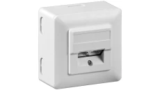 Puszka uniwersalna CAT 5e 2xRJ45 z ramką, natynkowa biała 50943