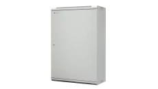 Szafa wisząca niedzielona 19cali 18U, drzwi całe z blachy, zamek, 600×300×910 szer./gł./wys. mm RAL: 7044, EM/AP6318-B