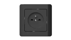 Gniazdo podtynkowe z uziemieniem, Silva, czarne / 46220