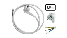 VIPlast Przewód OMY 3x1 5m z wtyczką kątową uni-schuko biały