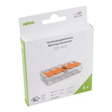 Szybkozłączka 5x0,2-4mm2 transparentna / pomarańczowa 221-415 /opakowanie 8szt/ 221-415/995-008