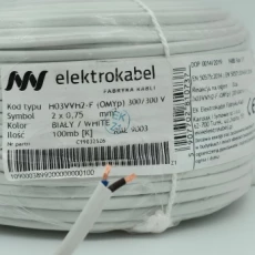 Przewód linka płaski H03VVH2-F (OMYp) 2x0,75 biały /100m/