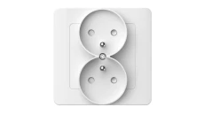 Gniazdo podtynkowe z uziemieniem podwójne, Silva, białe / 46137