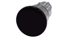 Przycisk grzybkowy, 22 mm, okrągły, metal, błyszczący, czarny, 40 mm, bez samopowrotu, 3SU1050-1BA10-0AA0