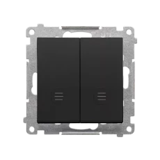 Simon 55 Przycisk podwójny zwierny bez pikt. – osobne podśw. dla klawiszy (moduł) 10 AX, szybkozłącza Czarny mat TP2L2.01/149