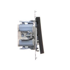 Simon 55 Przycisk podwójny zwierny bez pikt. – osobne podśw. dla klawiszy (moduł) 10 AX, szybkozłącza Czarny mat TP2L2.01/149