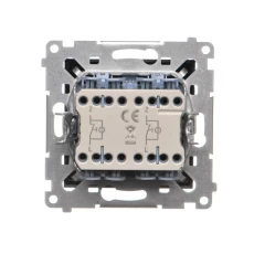 Simon 55 Przycisk podwójny zwierny bez pikt. – osobne podśw. dla klawiszy (moduł) 10 AX, szybkozłącza Czarny mat TP2L2.01/149