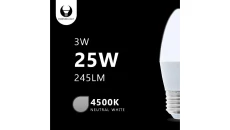 Żarówka LED E27 C37 3W 230V 4500K 245lm Forever Light RTV003436