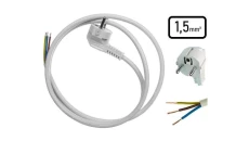 VIPlast Przewód OMY 3x1,5 5m z wtyczką kątową uni-schuko biały