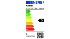 Żarówka LED E14 XLED C35F E14 5,9W-NW 806lm 4000K barwa neutralna świeczka 39085