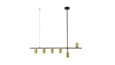 Lampa wisząca ARIZONA 6 czarna/złota LP-074/6PL BK/GD Light Prestige