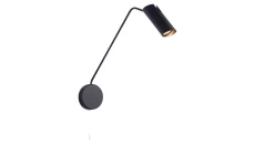 Kinkiet FUTURO 1 czarny z wysięgnikiem LP-17001/1WL BK LIGHT PRESTIGE
