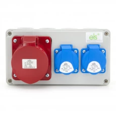 Rozdzielnica budowlana 32A/5P + 2*GS 230V, obudowa naścienna, ELS Elektrotechnika, N201