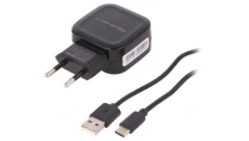 Qoltec Ładowarka sieciowa 17W 5V 3.4A 2xUSB + kabel USB typC