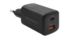Qoltec Ładowarka sieciowa 65W GaN ULTRA 5-20V 2.25-3.25A 1 x USB typ C PD 1 x USB QC 3.0 Czarna