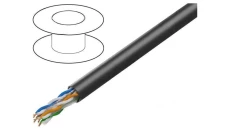 Kabel teleinformatyczny zewnętrzny U/UTP kat.6 4x2xAWG23 CU outdoor żelowany LCU6-30CU-0305-BK /305m/