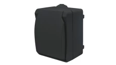 Gniazdo pojedyncze z uziemieniem natynkowe z klapką Aqua Plus IP54 antracyt / 40333