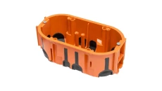 Puszka podtynkowa ProDuo podwójna, głęboka 60mm, fi68, łączeniowa, z wkrętami, wiatroszczelna , pomarańczowa, IP30 /A.0092/