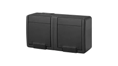 AQUANT 2K gniazdo natynkowe podwójne z uziemieniem 2x2P+Z IP55 antracytowy 5042-17