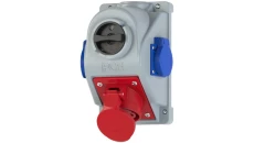 Gniazdo stałe z wyłącznikiem L-0-P 32A 5P 400V + 2x 2P+Z 230V IP44 COMBO-POL 960625421W