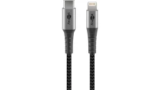 Kabel Lightning na USB-A tekstylny z metalowymi wtyczkami (srebrny) 1 m 49271
