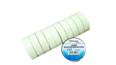 Taśma elektroizolacyjna PCW (zestaw 10 rolek 19mm x 20m x 0.13mm) biała