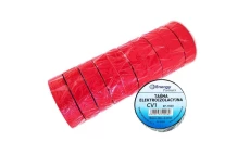 Taśma elektroizolacyjna PCW (zestaw 10 rolek 19mm x 20m x 0.13mm) czerwona