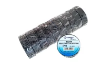 Taśma elektroizolacyjna PCW (zestaw 10 rolek 19mm x 20m x 0.13mm) czarna