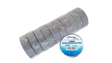 Taśma elektroizolacyjna PCW (zestaw 10 rolek 19mm x 20m x 0.13mm) szara