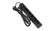 Przedłużacz przeciwprzepięciowy 5-gniazd z/u 5m czarny FMP6150