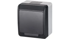 Hermes Gniazdo hermetyczne pojedyncze natynkowe z uziemieniem 16A IP44 antracyt 0321-07