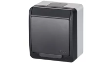 HERMES Gniazdo pojedyncze z/u 2P+Z SCHUKO IP44 antracyt 0324-07