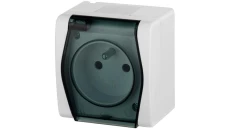 Hermes2 Gniazdo hermetyczne pojedyncze z/u z klapką dymną 16A IP44 białe 1021-01