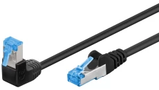 patchcord CAT 6A S/FTP kątowy 1x 90, czarny, 0,25m 51555