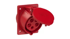 Gniazdo tablicowe skośne 32A 5P 400V /80x97/ czerwone IP44 TWIST 425-6