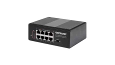 Switch Gigabit 8xPoE+ Passthrough zasilany PoE lub AC, VLAN