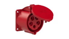 Gniazdo tablicowe 32A 5P 400V /70x70/ czerwone IP44 325-6