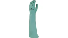 Rękawice z nitrylu chlorowane dł. 46 cm gr. 055 mm kolor zielony rozmiar 8/9 MAIN VE846VE08