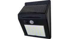 Kinkiet LED solarny 3W 120lm 4000K/neutralna IP44 z cz. zmierzchu i ruchu PIR aku. ABS EMA SOLAR PIR 20LED NW GXSO002