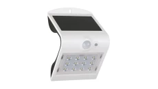 Kinkiet LED solarny 1,5W 4000K/neutralna IP65 z cz. zmierzchu i ruchu PIR aku. ABS/PC FOX SOLAR PIR 12LED W NW GXSO004