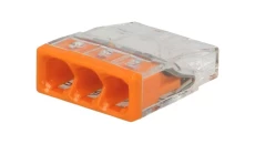 Szybkozłączka 3x 0,5-2,5mm2 transparentna/pomarańczowa 2273-203 /100szt./