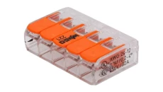 Szybkozłączka 5x0,2-4mm2 transparentna / pomarańczowa 221-415 /25szt./