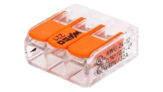 Szybkozłączka 3x0,2-4mm2 transparentna / pomarańczowa 221-413 /50szt./